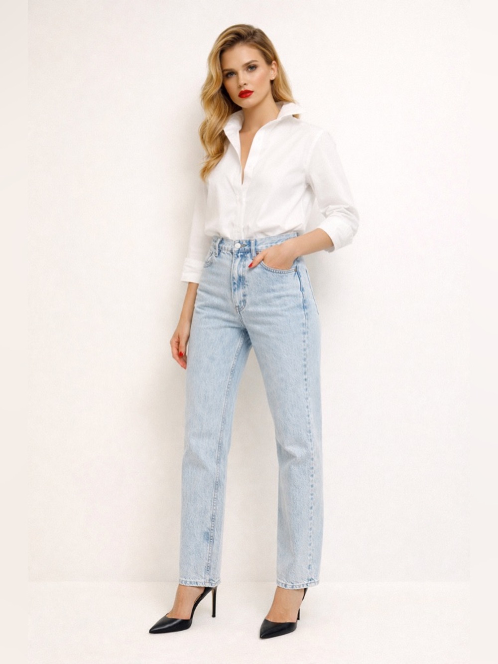 CALVIN KLEIN Vintage Light Wash Straight-Leg Jeans | Minimalist 90s Classic